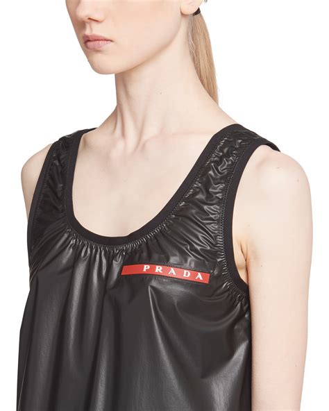 prada tank top crop|prada nylon ruffled top.